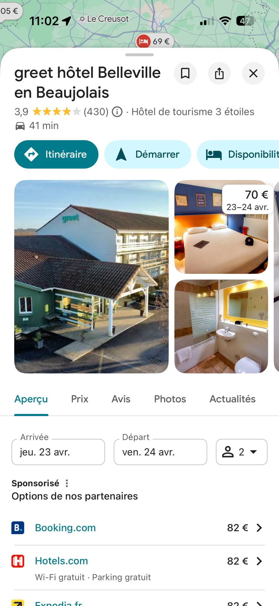 Fiche Google hôtel sans vidéo