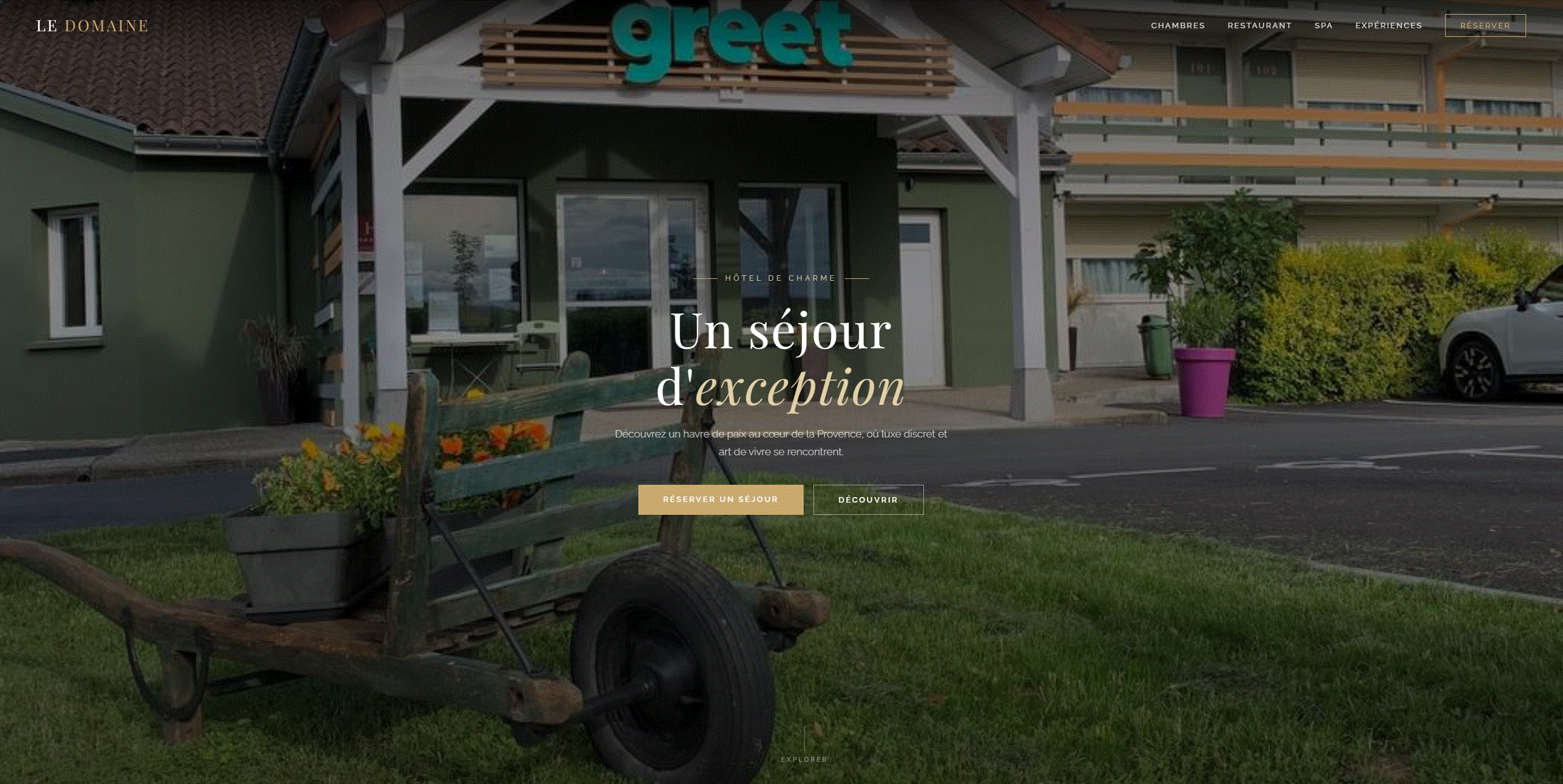 Site hôtel avant intégration vidéo FPV